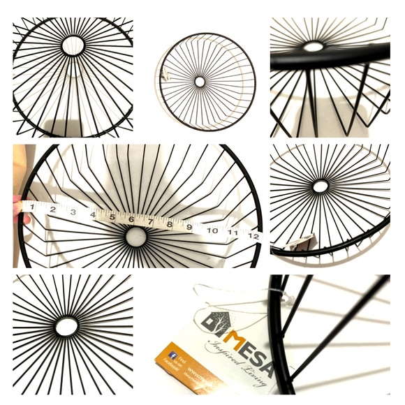 Black Metal Large Bread Fruit Bowl New Home Decor - Picture 3 of 5